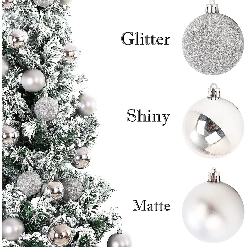 Shatchi 6cm Silver Shatterproof Christmas Bauble 18 Pack Image 4