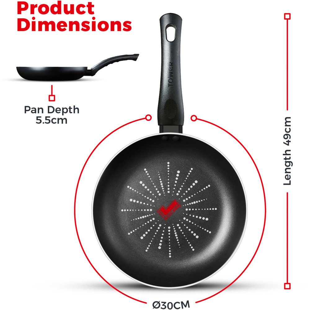 Tower Smart Start 30cm Black Aluminium Non-Stick Classic Frying Pan Image 9