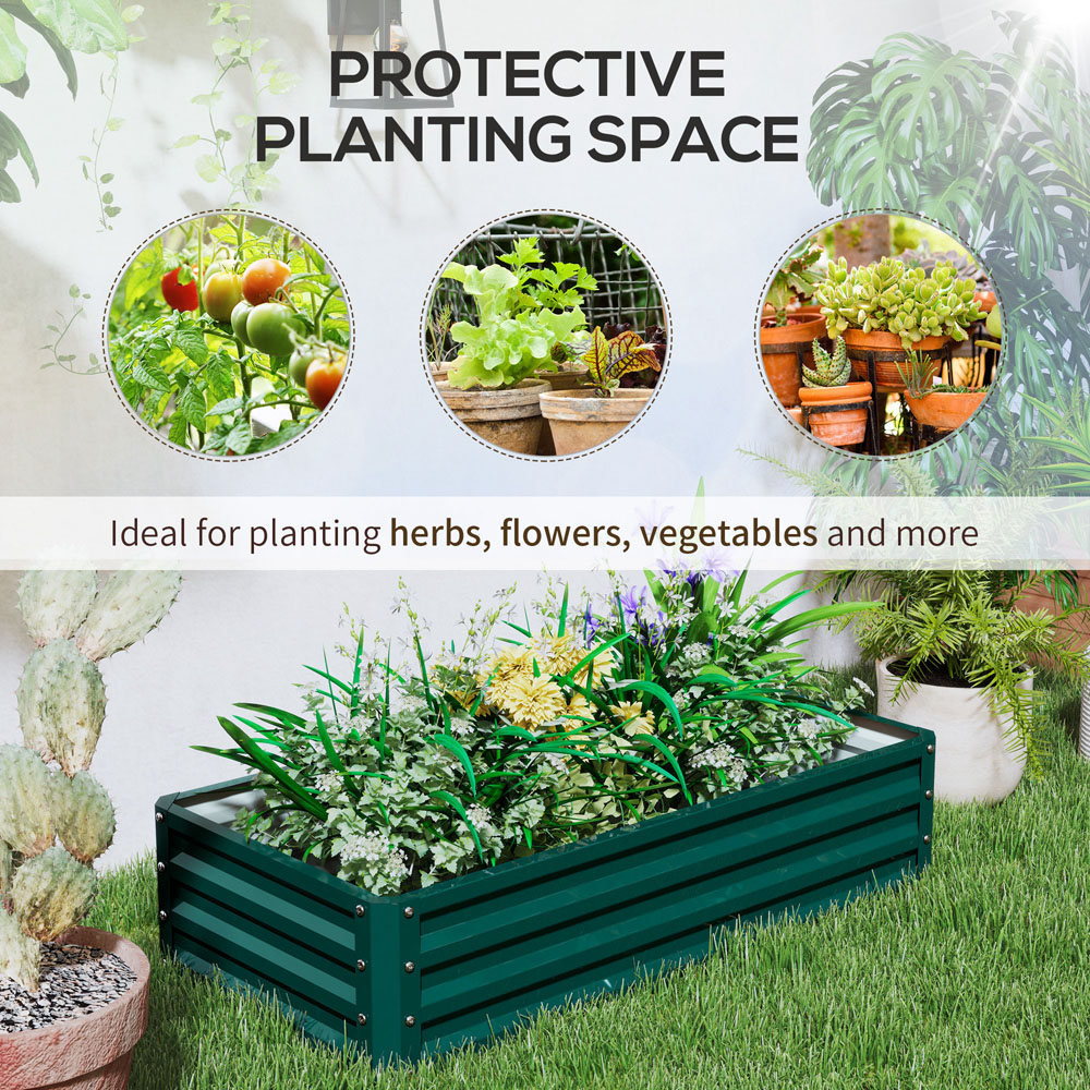 Outsunny Set of 2 Green Raised Garden Bed 30 x 60 x 120cm Image 6