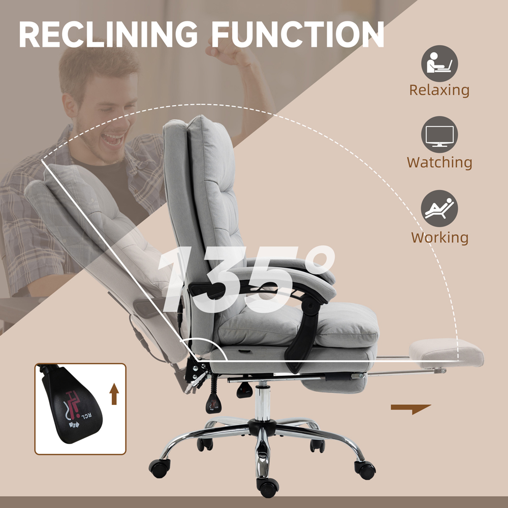 Portland Grey Microfibre Massage Chair Image 6