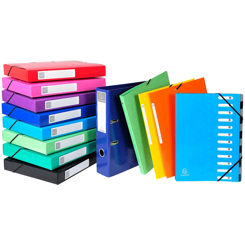 Exacompta Iderama A4 Multicolour Pressboard Filing Box 8 Pack Image 7