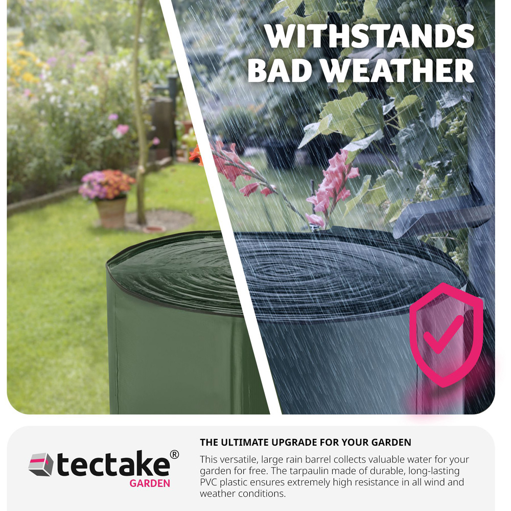 tectake 250L Green Water Butt Image 7