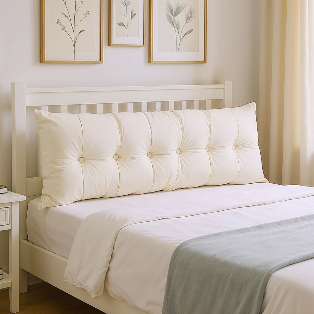 Living and Home Beige Chenille Headboard Pillow 60 x 180cm Image 2