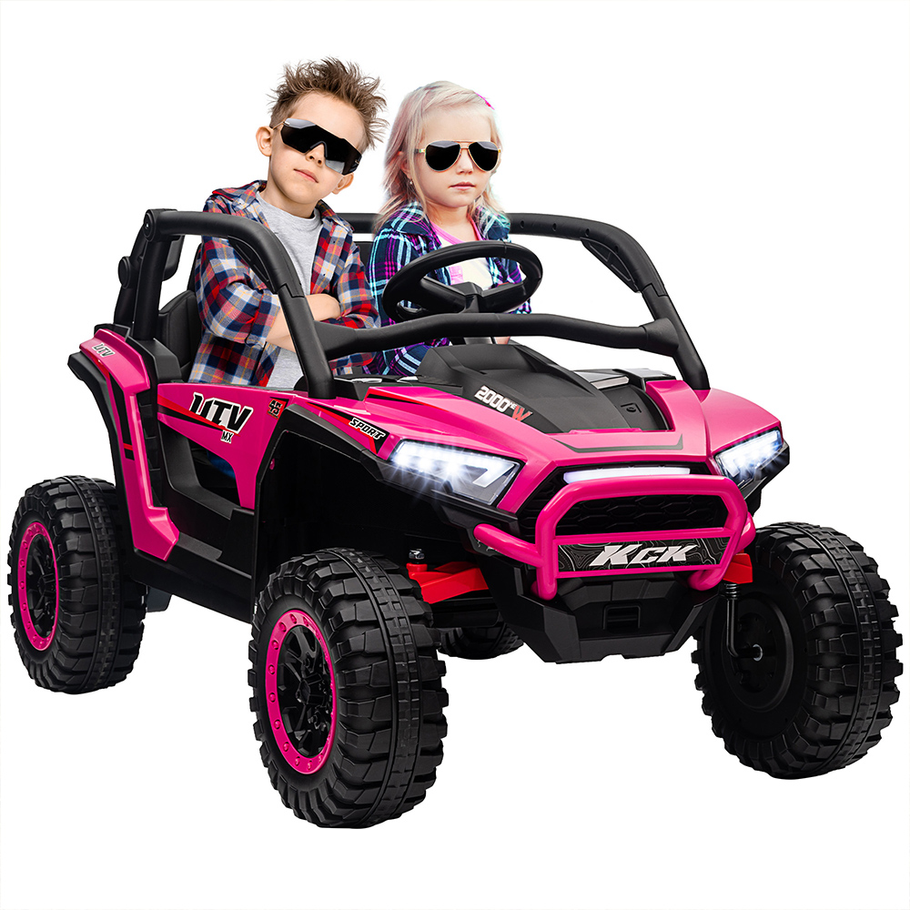 Tommy Toys Kids 2 Seater Pink Ride On Truck with Suspension Image 1