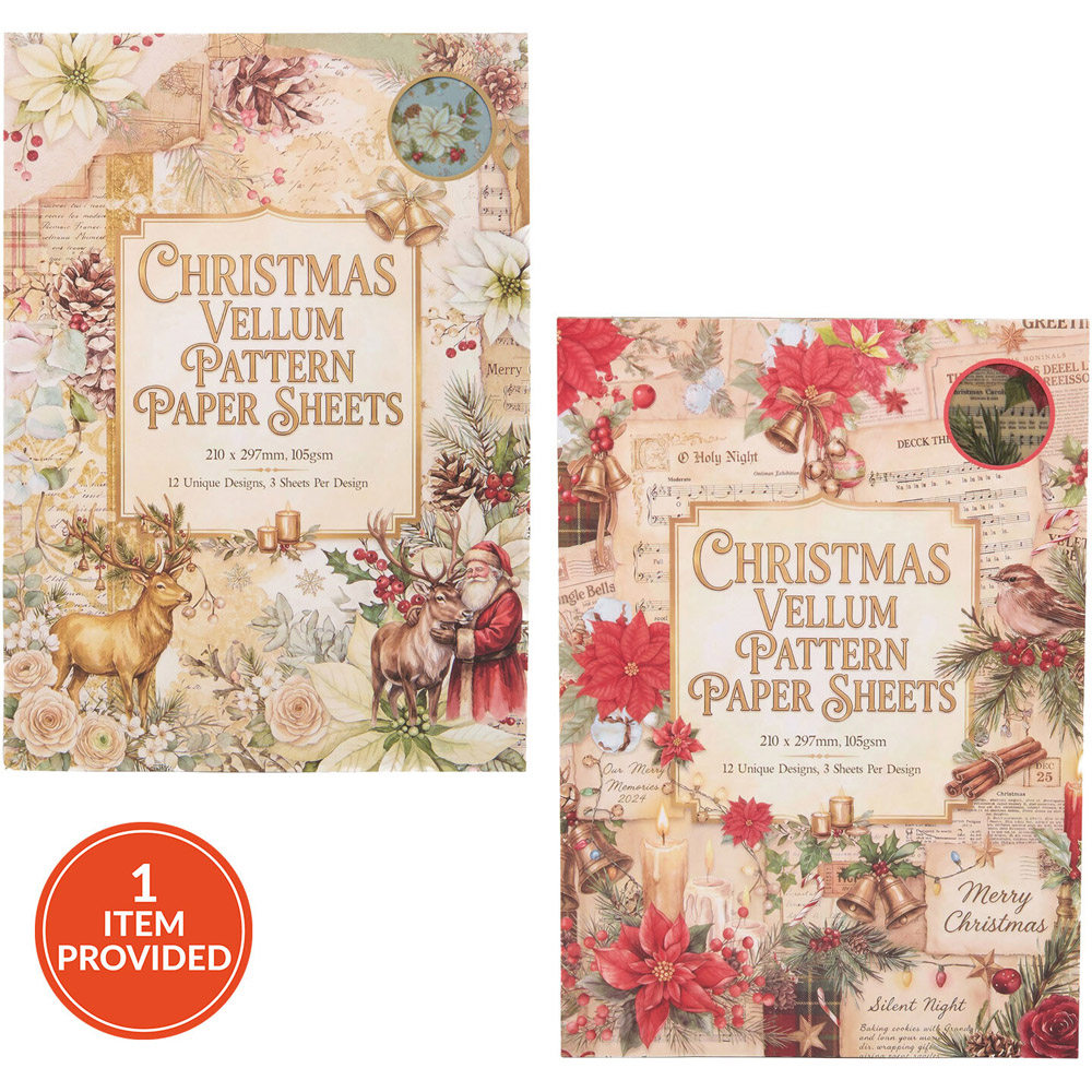 Christmas Vellum Pattern Paper Sheets Image 1