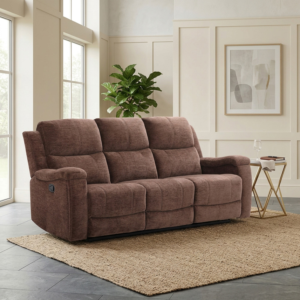 Ledbury 3 Seater Recliner Sofa Dark Brown Image 3