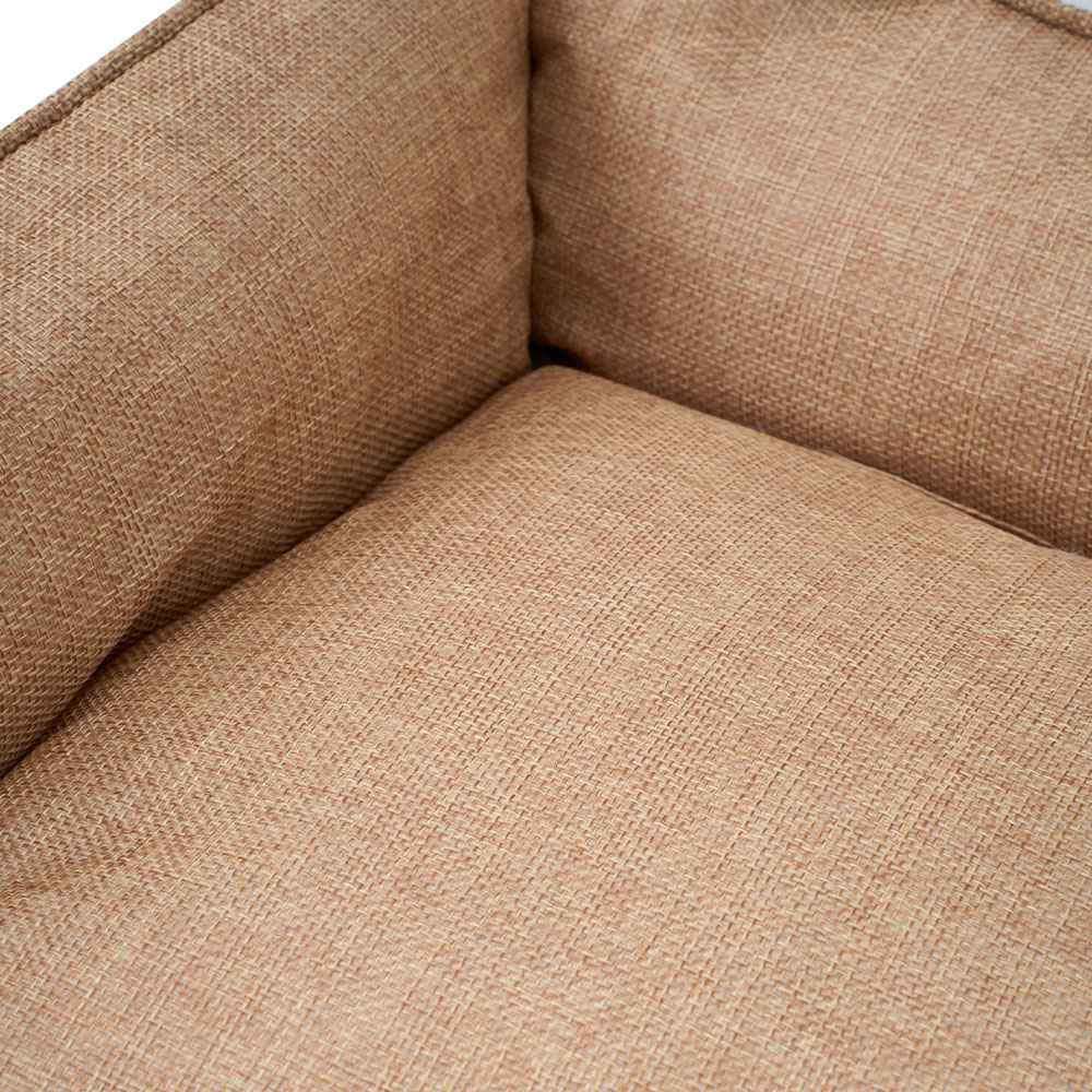 H&O Direct 50cm Plaid Light Brown Ultra Soft Chenille Dog Bed Image 4