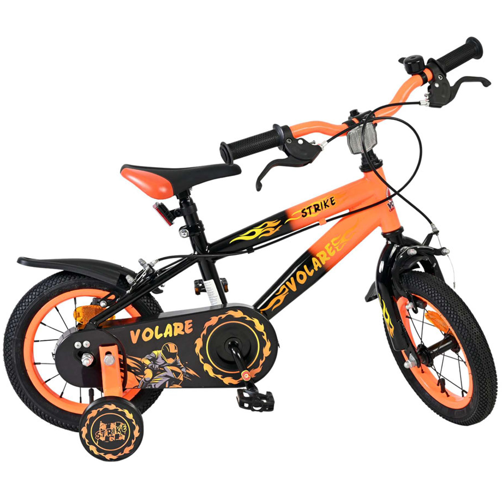 Volare Strike Kids 12 inch Orange and Black Bike with Stabilisers Image 3