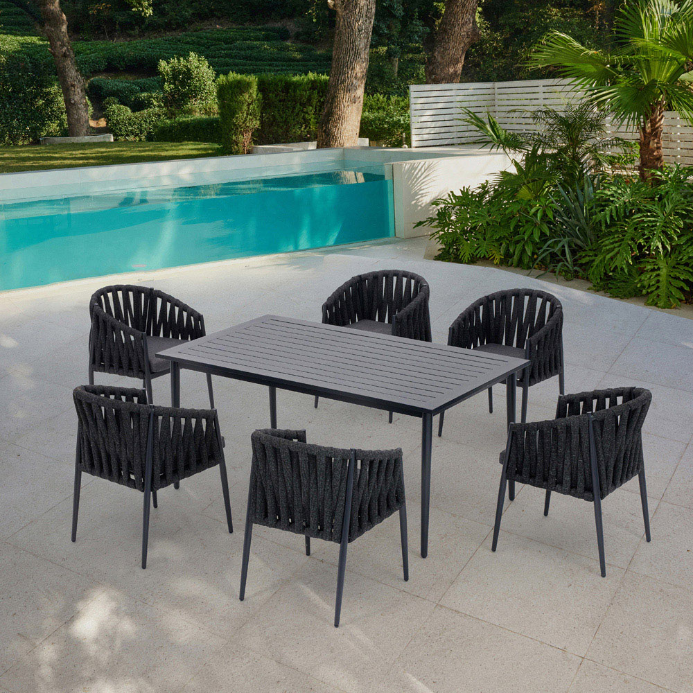 Home Detail Bondi 6 Seater Garden Dining Set Grey Image 8