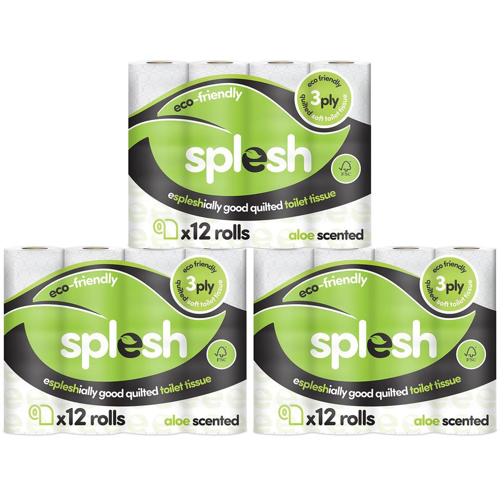 Splesh Quilted Aloe Vera Toilet Tissue 36 Rolls 3 Ply Image 1