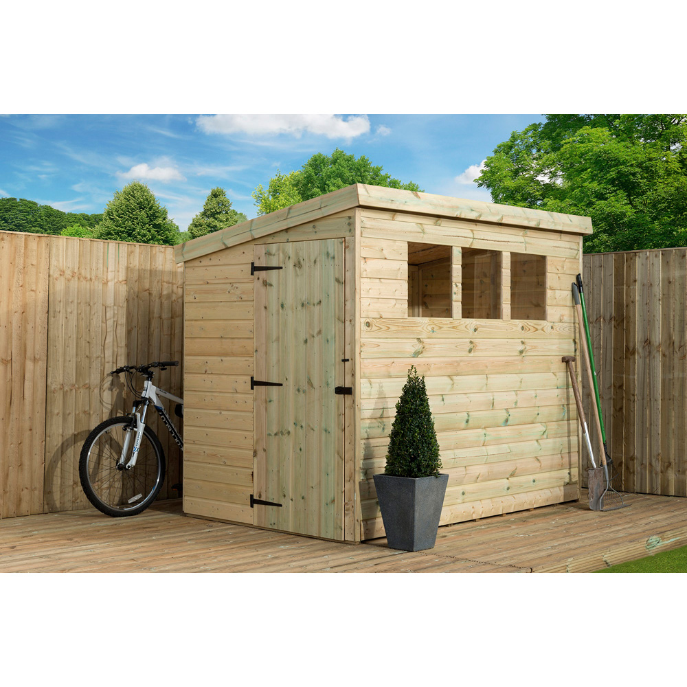 Empire Sheds 2500 7 x 7ft Tongue and Groove Pent Garden Shed Image 2