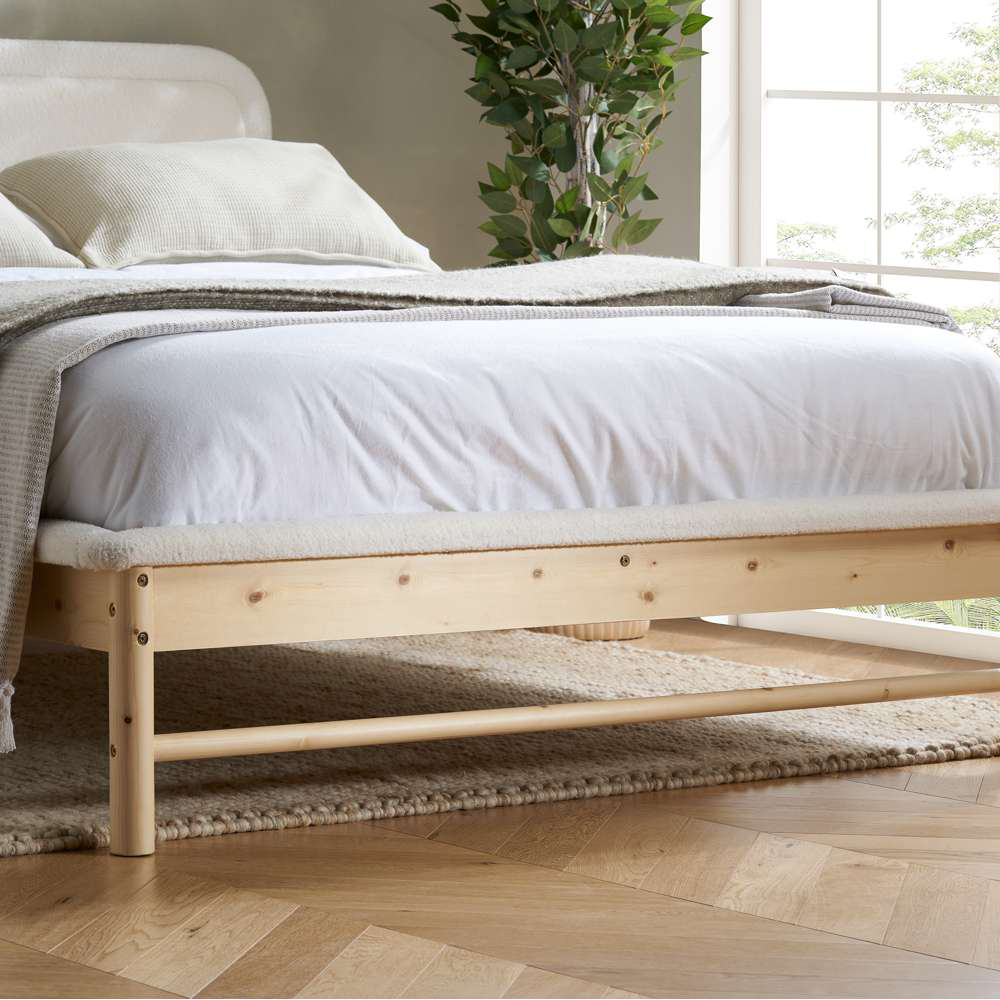 Birlea Emmi King Size White Fabric Bed with Headboard Image 7