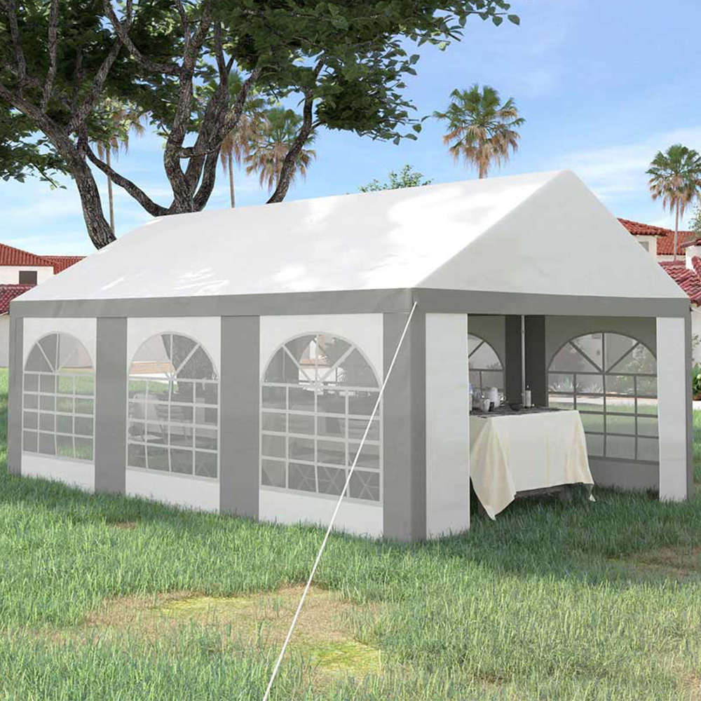 Outsunny 6 x 4m Grey Marquee Party Tent Image 1