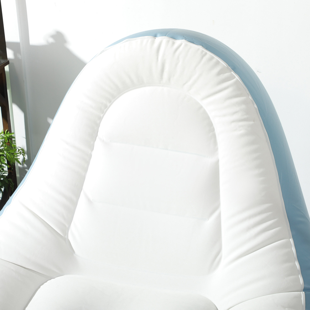 Outsunny White Inflatable Chair with Footstool Image 7