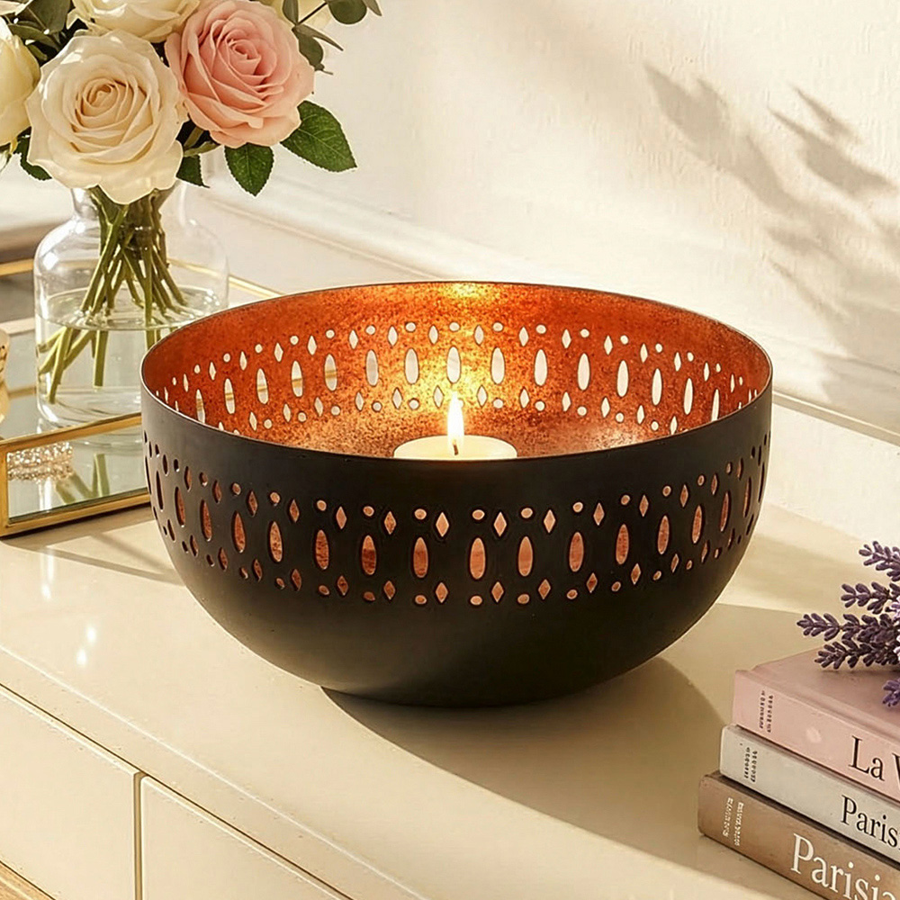 Dibor Black and Copper Metal Decorative Bowl 20.5cm Image 2