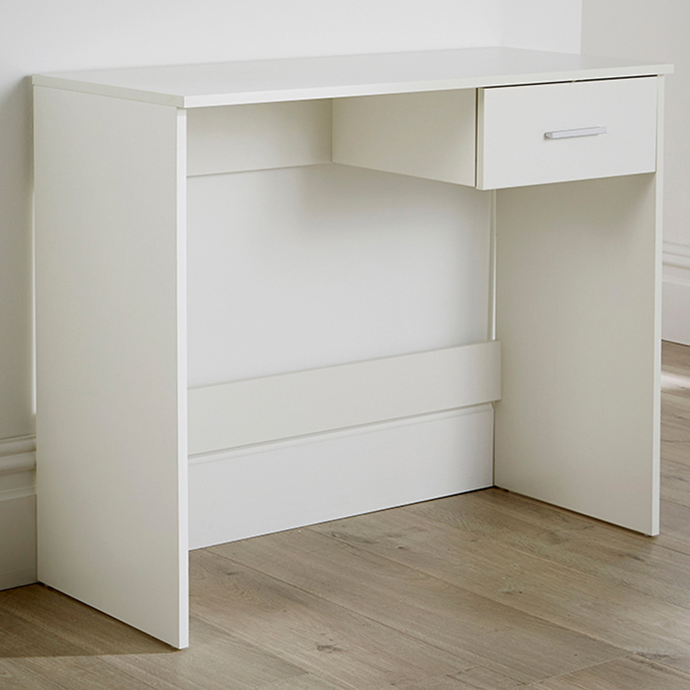 Home Source Stratford Single Drawer Computer Desk White Image 1