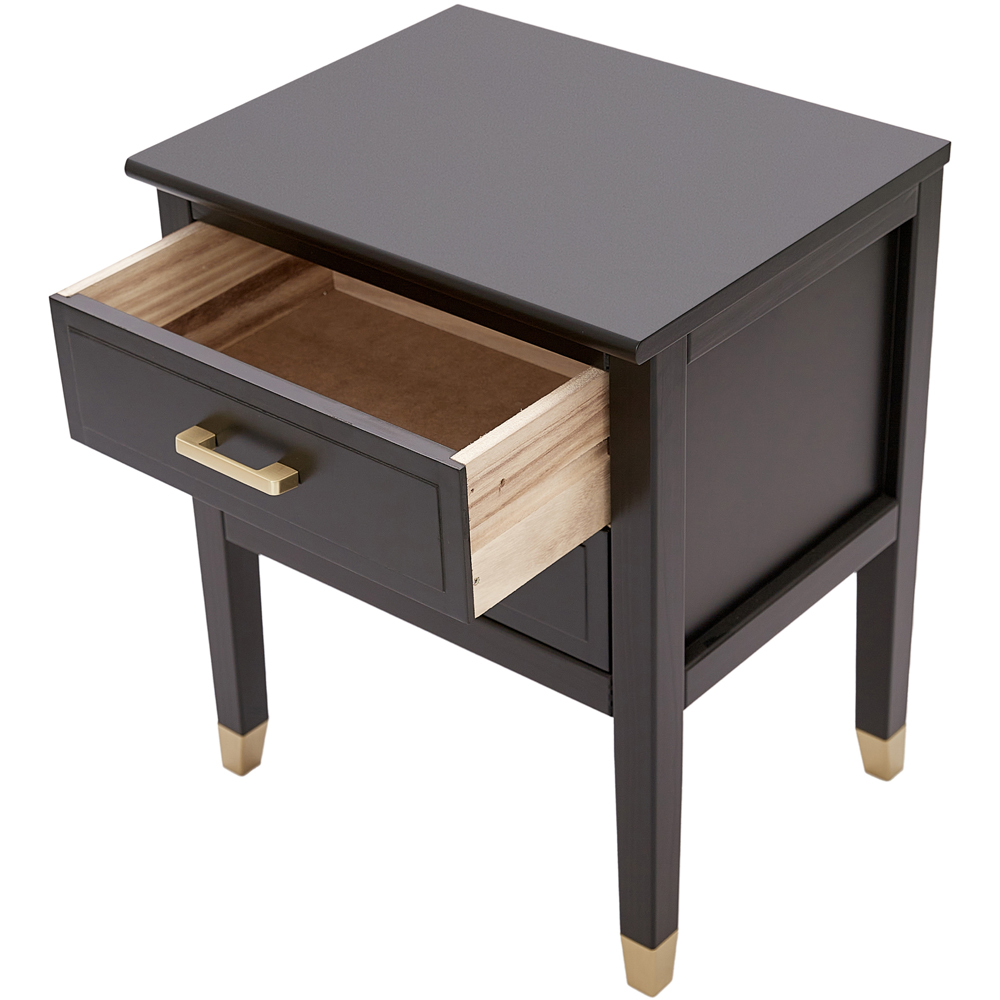 Palazzi 2 Drawer Black Bedside Table Image 5