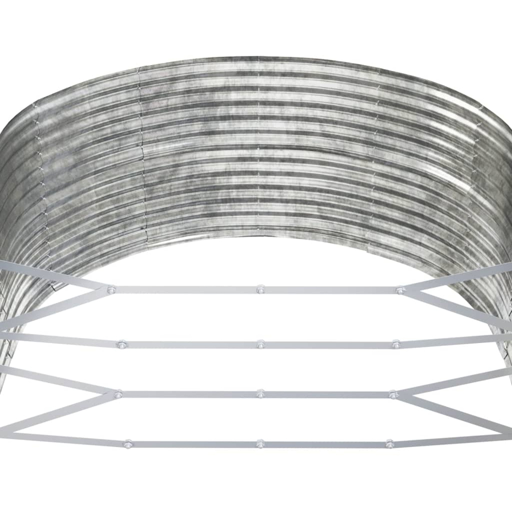 vidaXL Silver Galvanised Steel Oval Raised Garden Bed 68 x 447 x 140cm Image 4