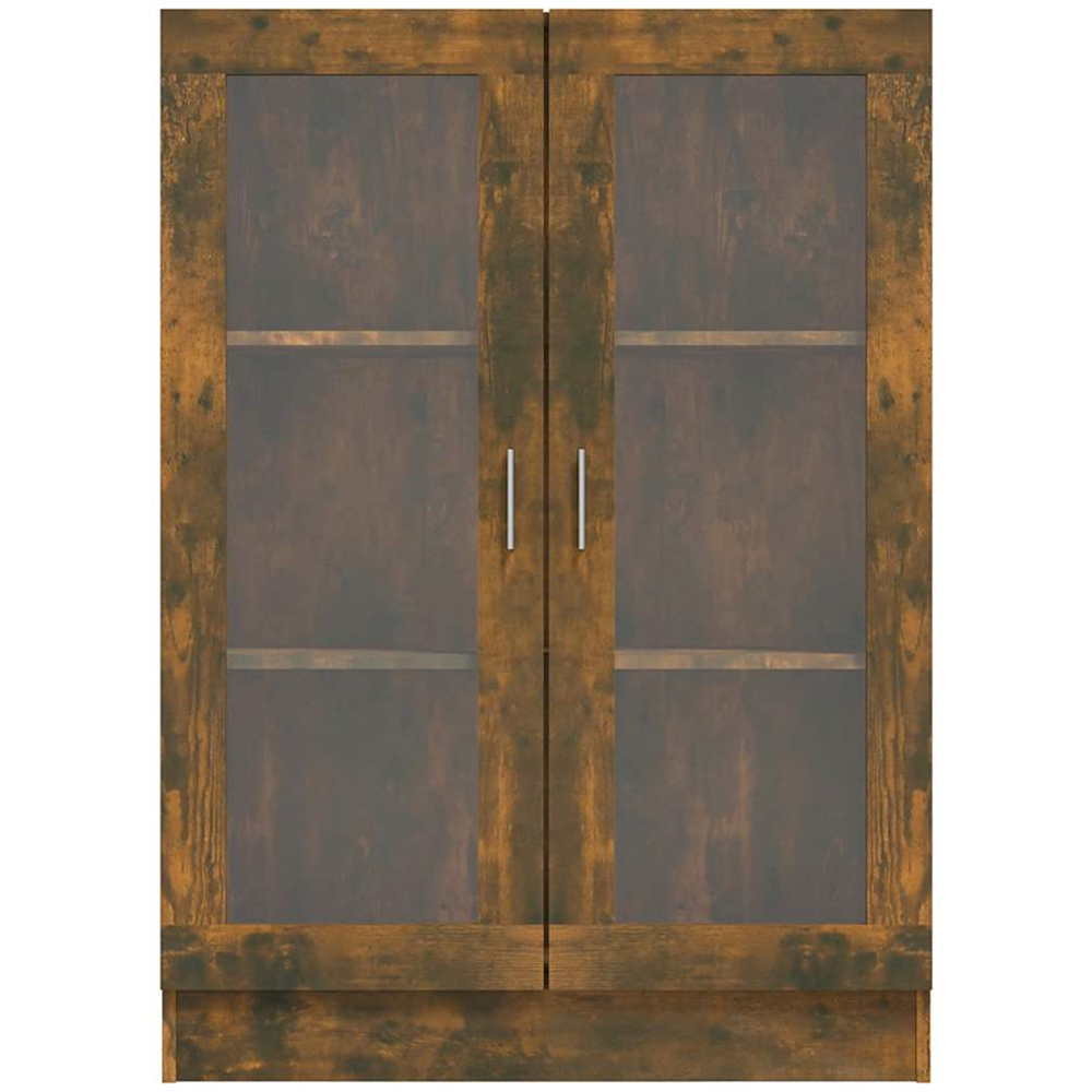 vidaXL 2 Door 3 Shelf Smoked Oak Vitrine Cabinet Image 5