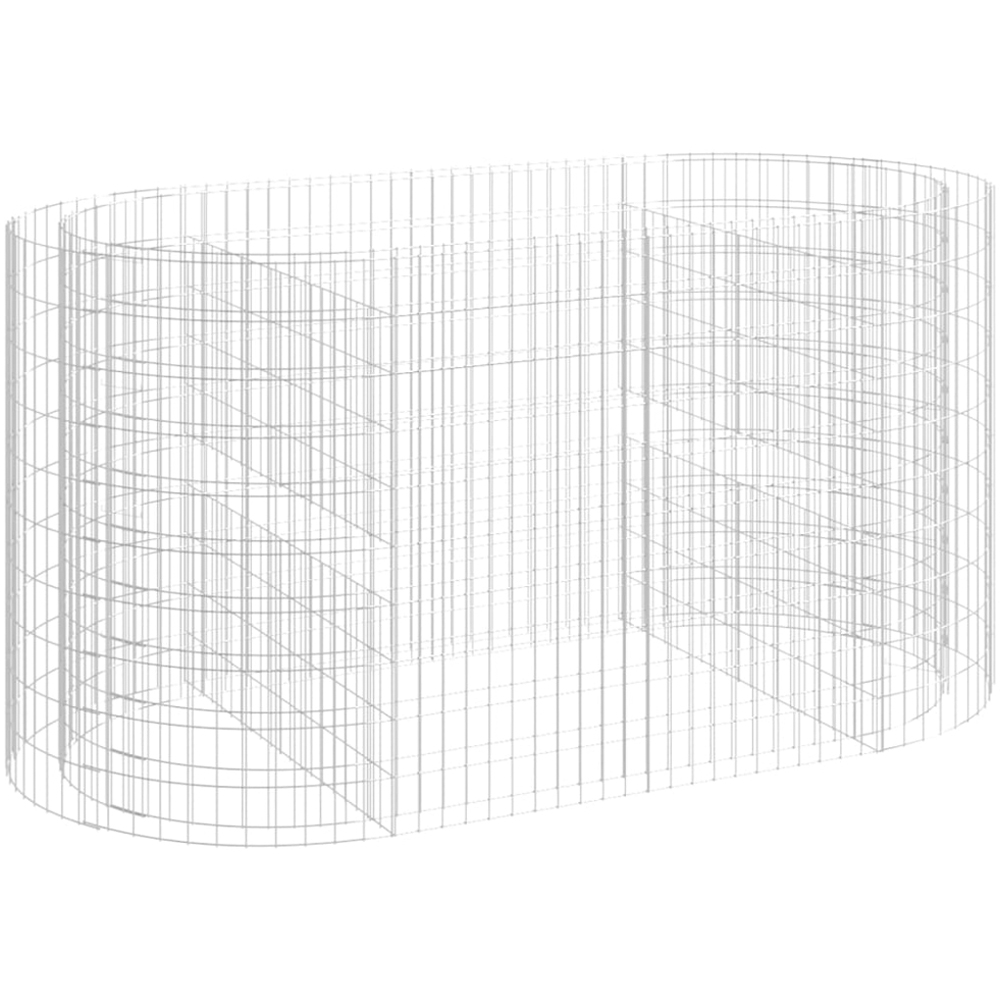 vidaXL Silver Galvanised Iron Gabion Raised Bed 200 x 100 x 100cm Image 1