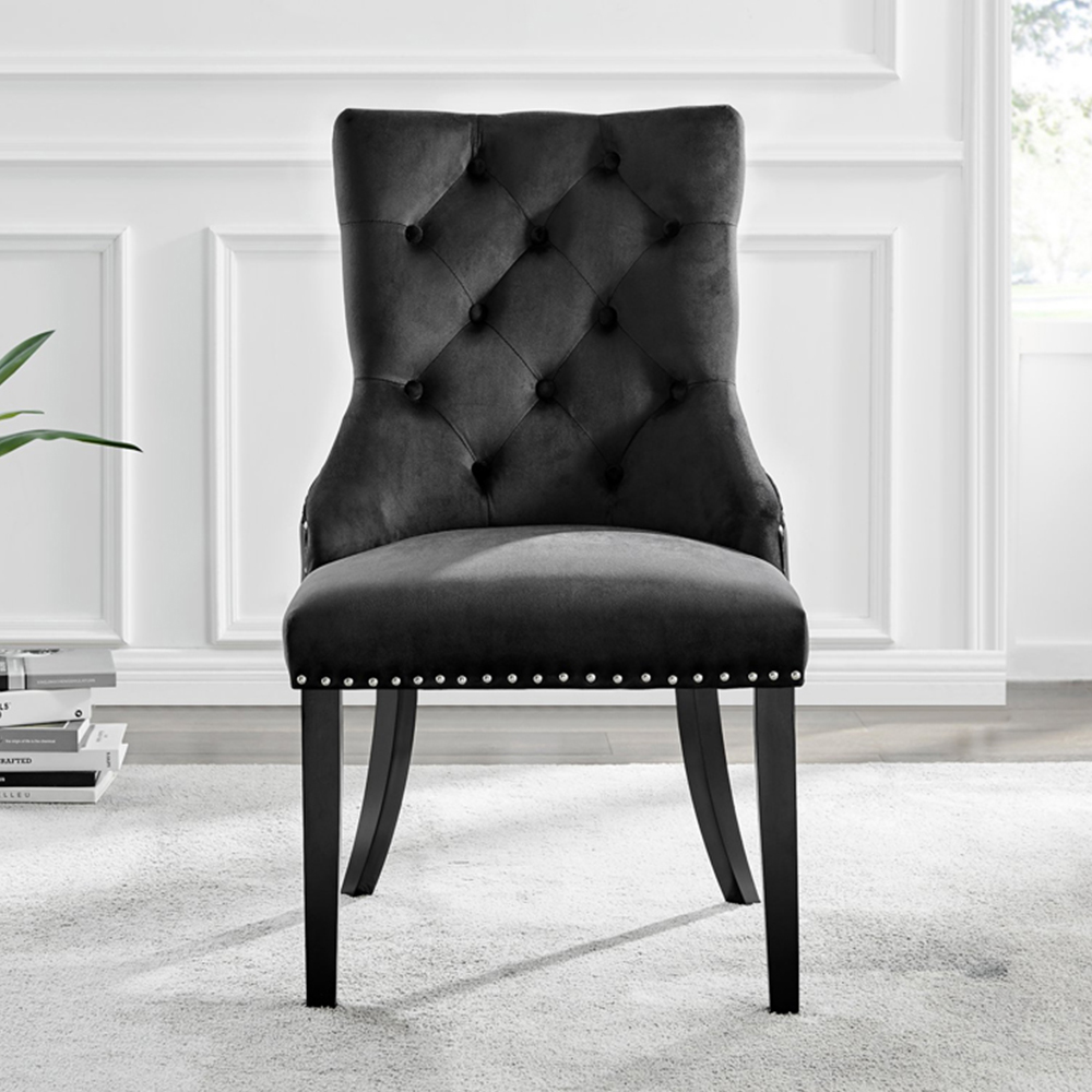 Furniturebox Arona Kensington Marble Effect 4 Seater Round Dining Set White and Black Image 3