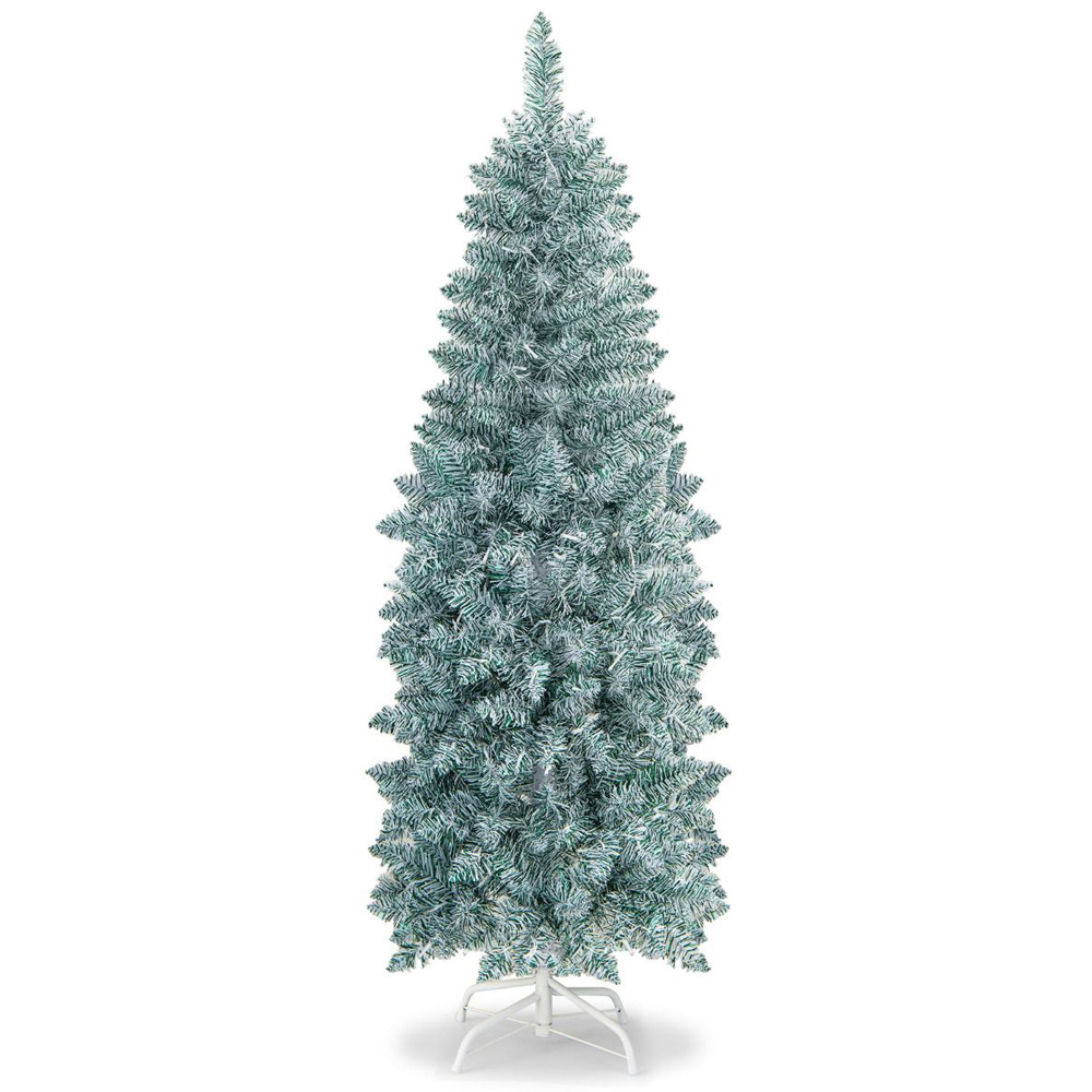 Costway Pre Lit Multicolour Slim Pencil LED Artificial Christmas Tree 5ft Image 3