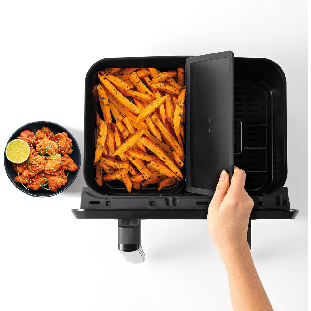 Salter Black 8L Dual Air Fryer with Compartment Divider Image 2