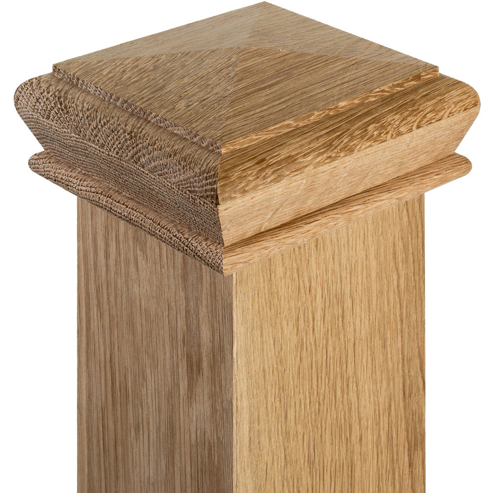 Blueprint Joinery Cambridge Pyramid Oak Newel Post Cap 82mm Image 3