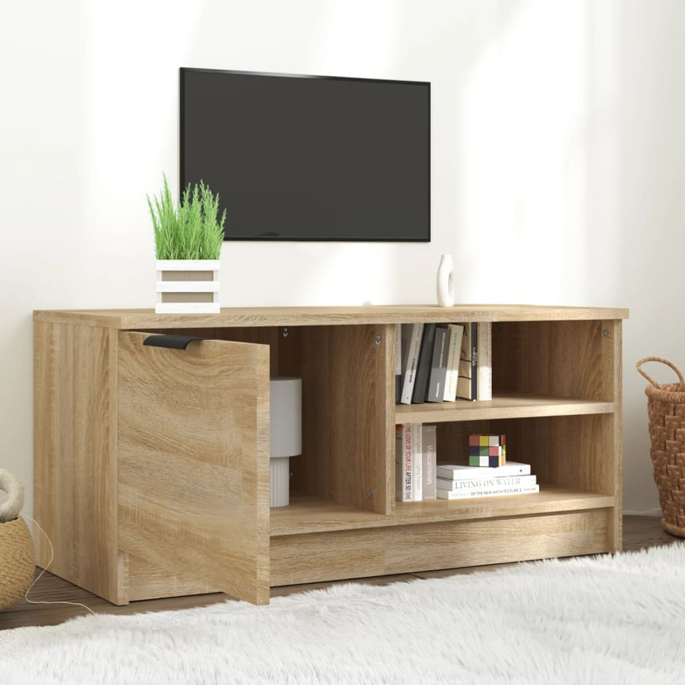 vidaXL Single Door 2 Shelf Sonoma Oak TV Cabinet Image 3