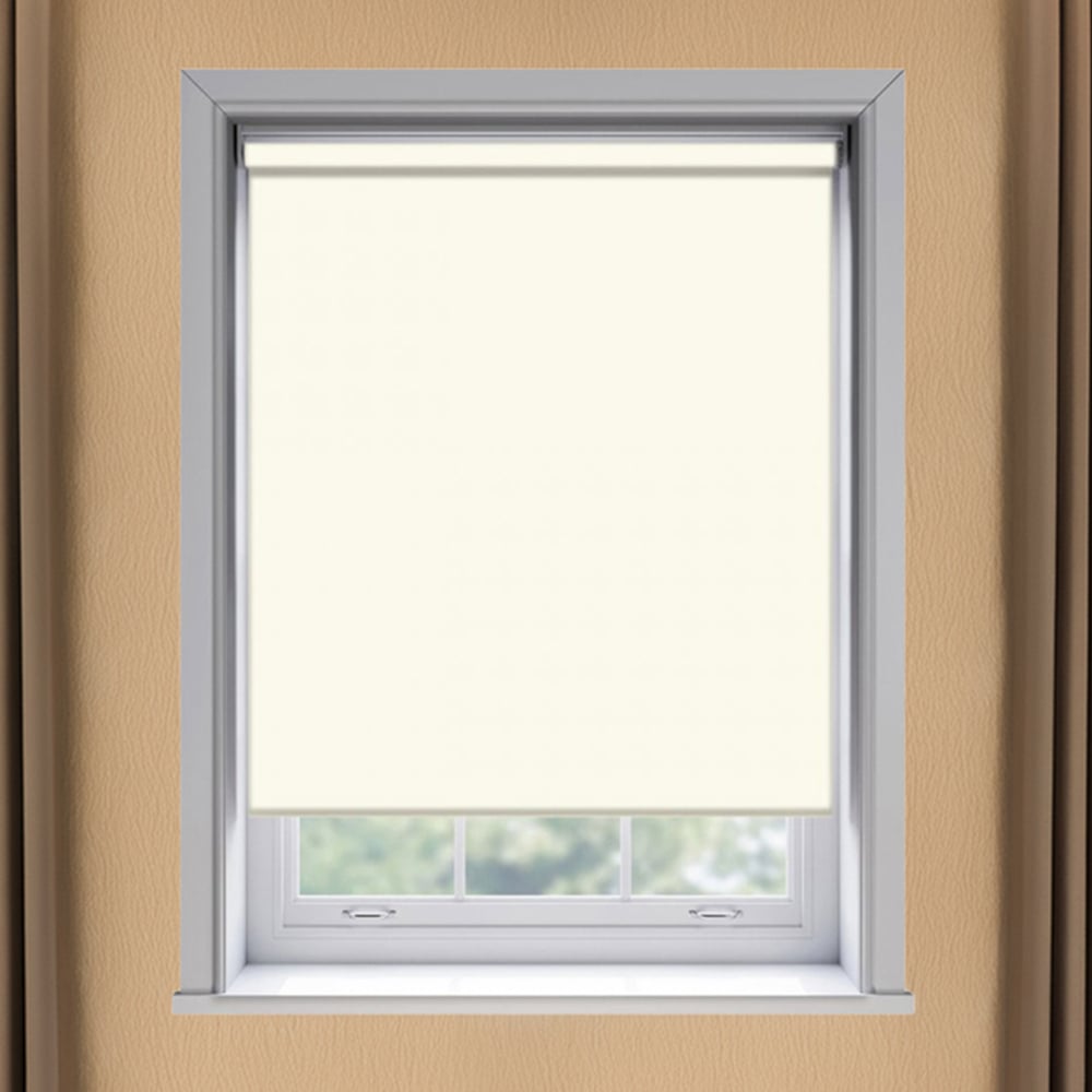 New Edge Blinds Thermal Blackout Roller Blind Cream 80cm Image 1