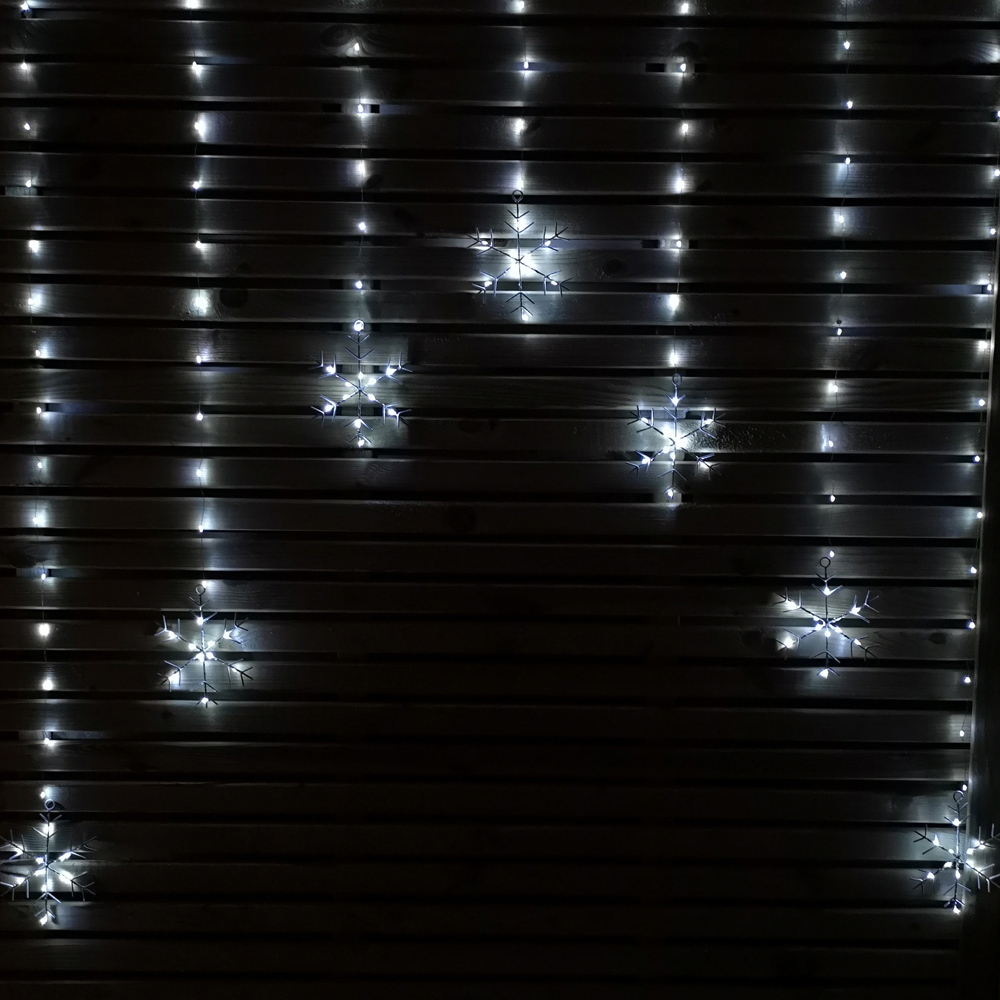 Samuel Alexander 147 Cool White LED Snowflake Curtain Light 1.2m Image 1