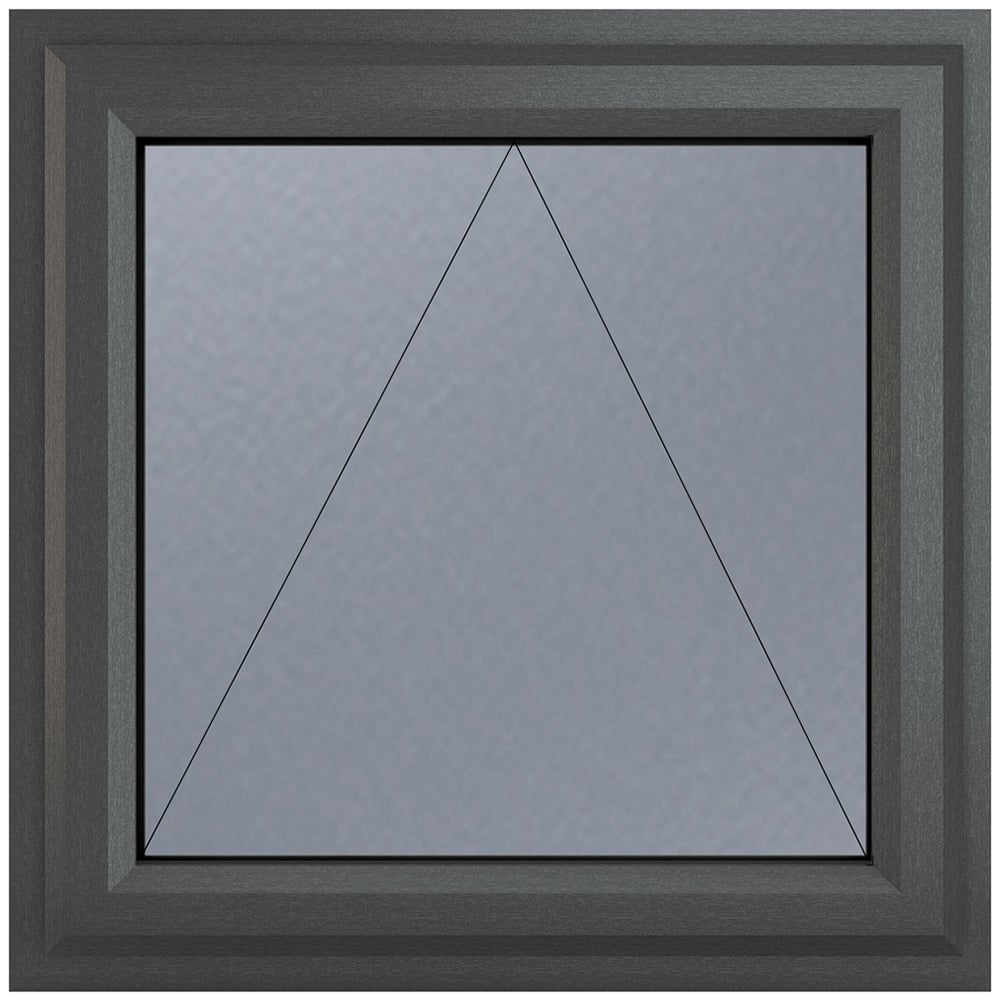 Crystal uPVC Double Glazed Window Top Hung Opener Grey White Obscure Glass 610x610mm Image 2