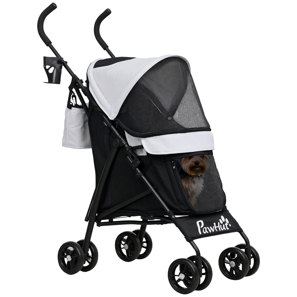 PawHut Light Grey Lightweight Foldable Mini Dog Stroller Image 3