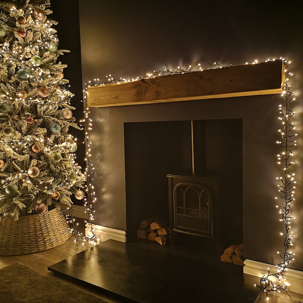 Samuel Alexander White or Warm White LED Connectable Christmas Cluster Curtain Light 4.8m Image 4