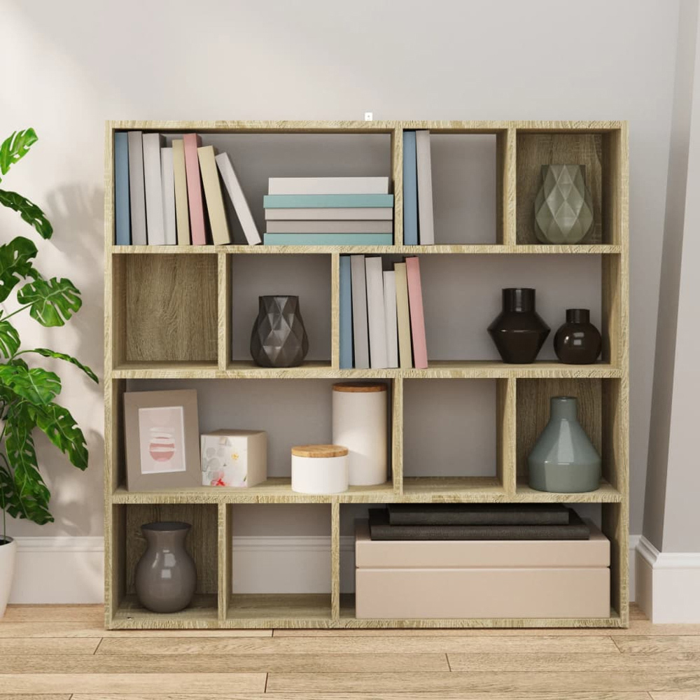 vidaXL 12 Shelf Sonoma Oak Bookcase Image 6