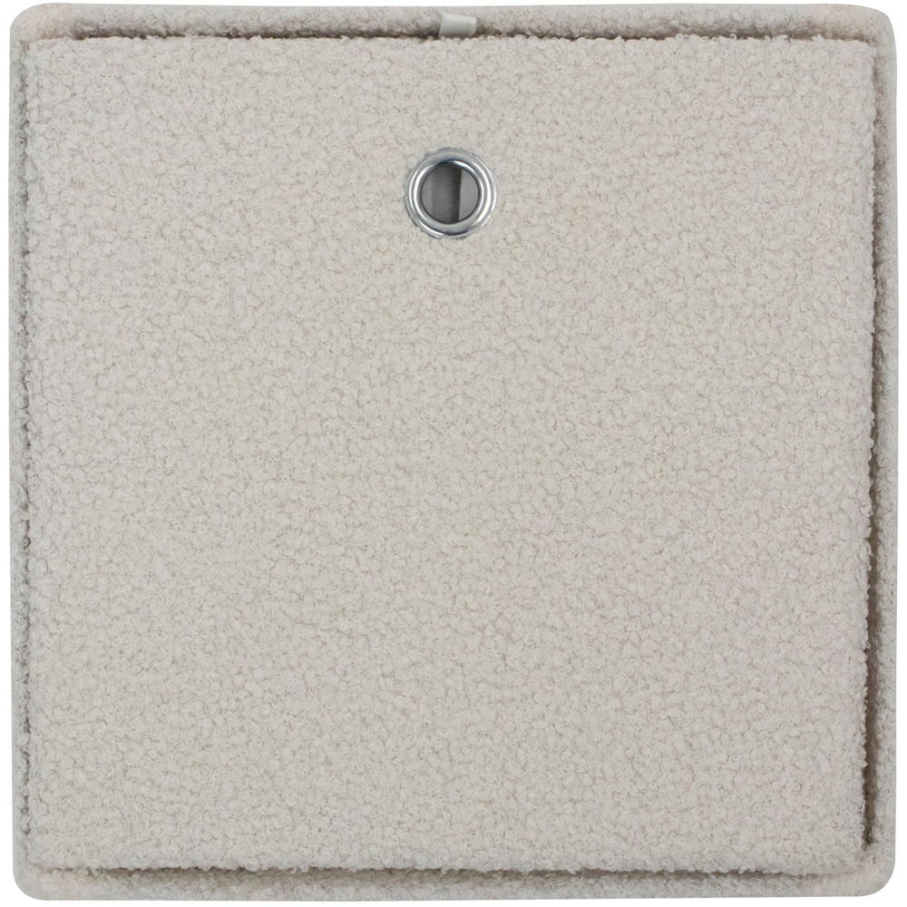 JVL Shiro White Boucle Fabric Foldable Cube Organiser Box with Lid Image 4