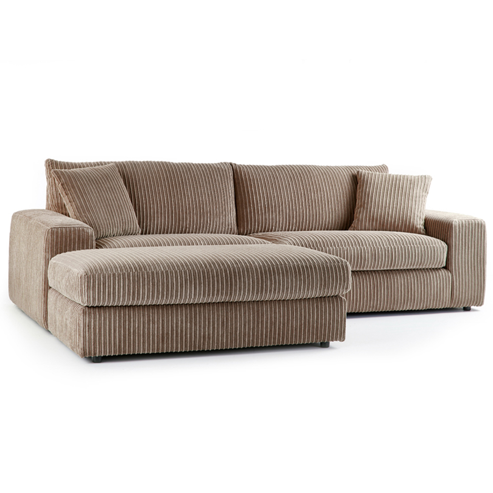 Portland Luciana Luxury 4 Seater Coffee Jumbo Cord Corner Sofa Image 2