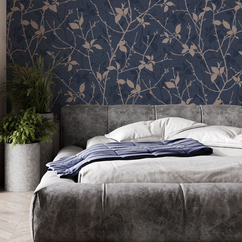 Boutique Belle Navy and Copper Wallpaper Image 3
