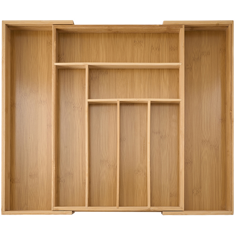 Living and Home 8 Compartment Natural Expandable Bamboo Drawer Organiser Image 3