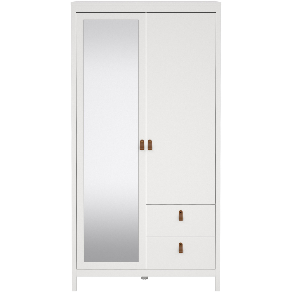 Florence Barcelona 2 Door 2 Drawer White Mirrored Wardrobe Image 3
