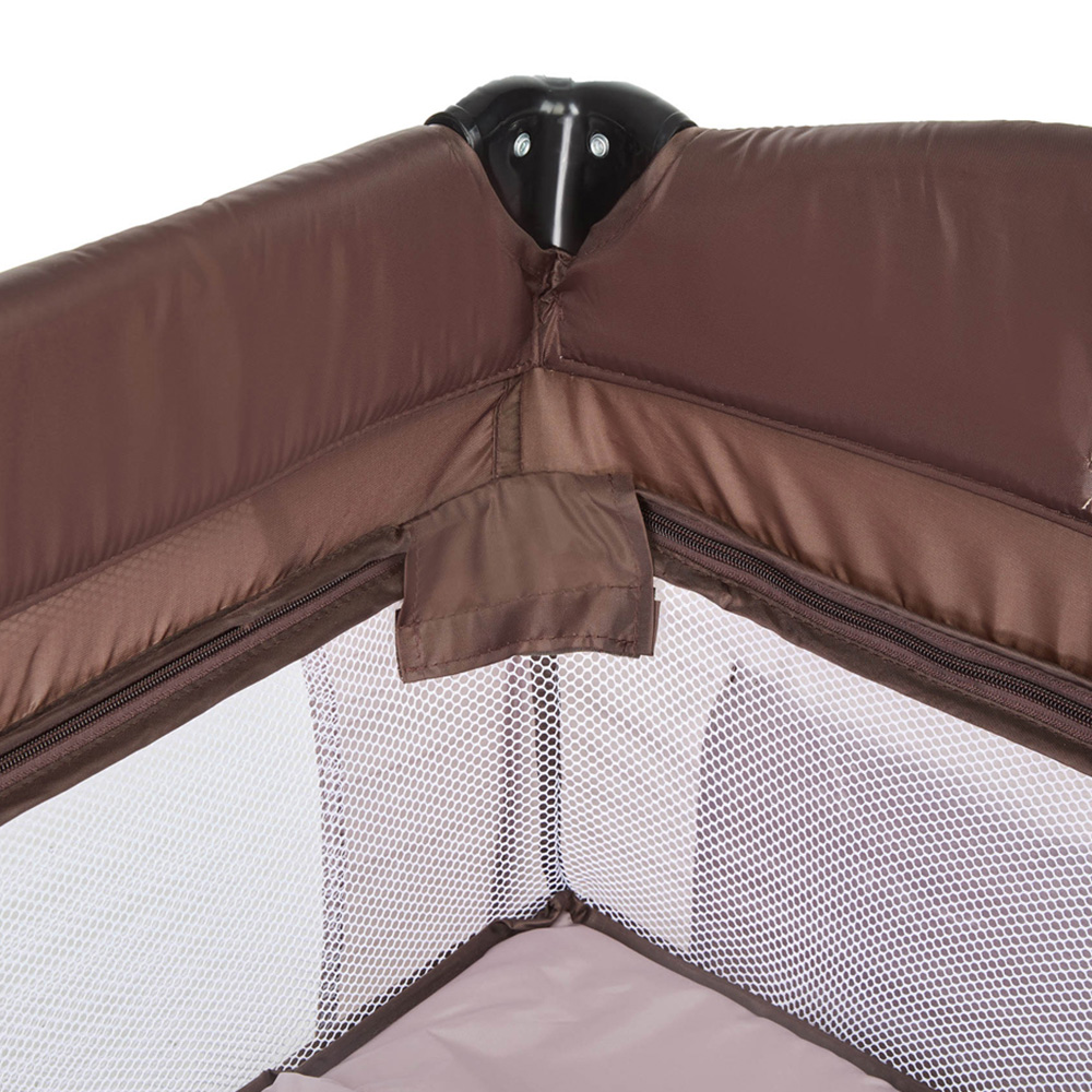 tectake Kids Brown Dog Travel Cot with Changing Mat Image 6
