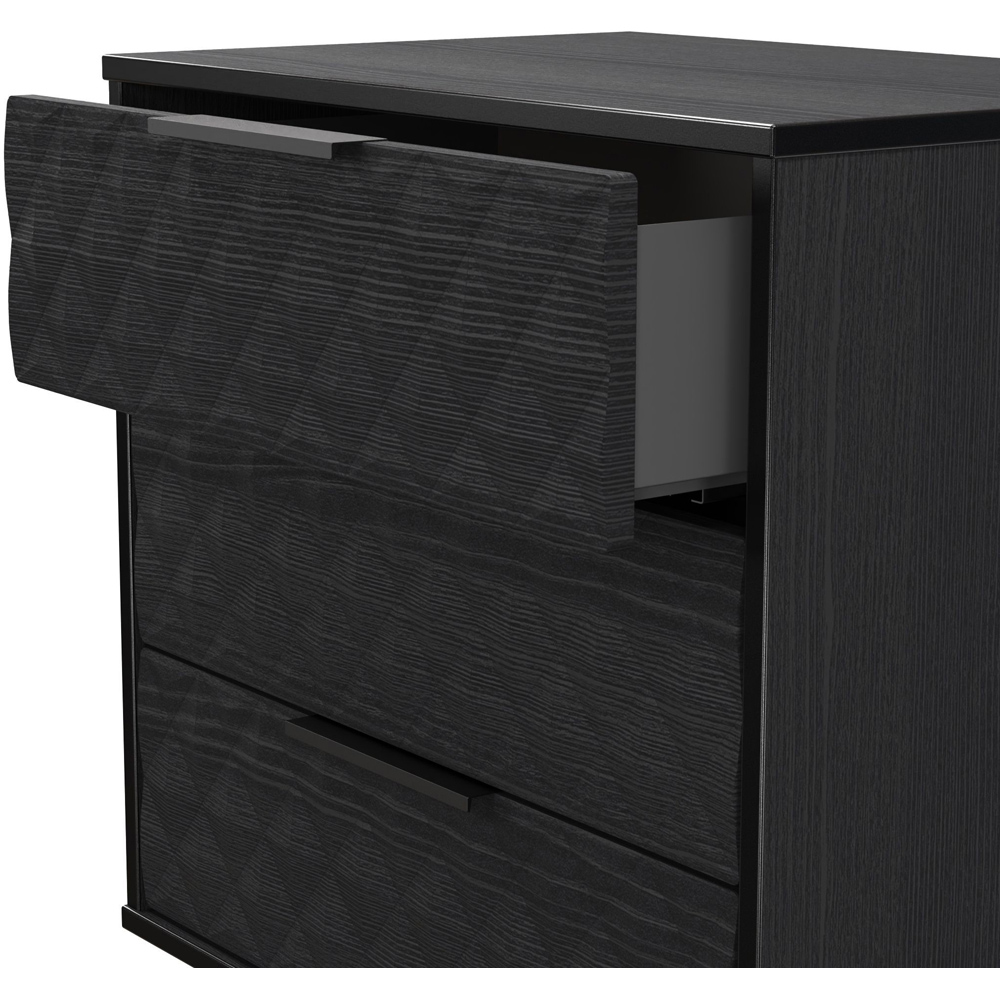 Crowndale Harlequin 3 Drawer Black Ash Midi Chest of Drawers Ready Assembled Image 6