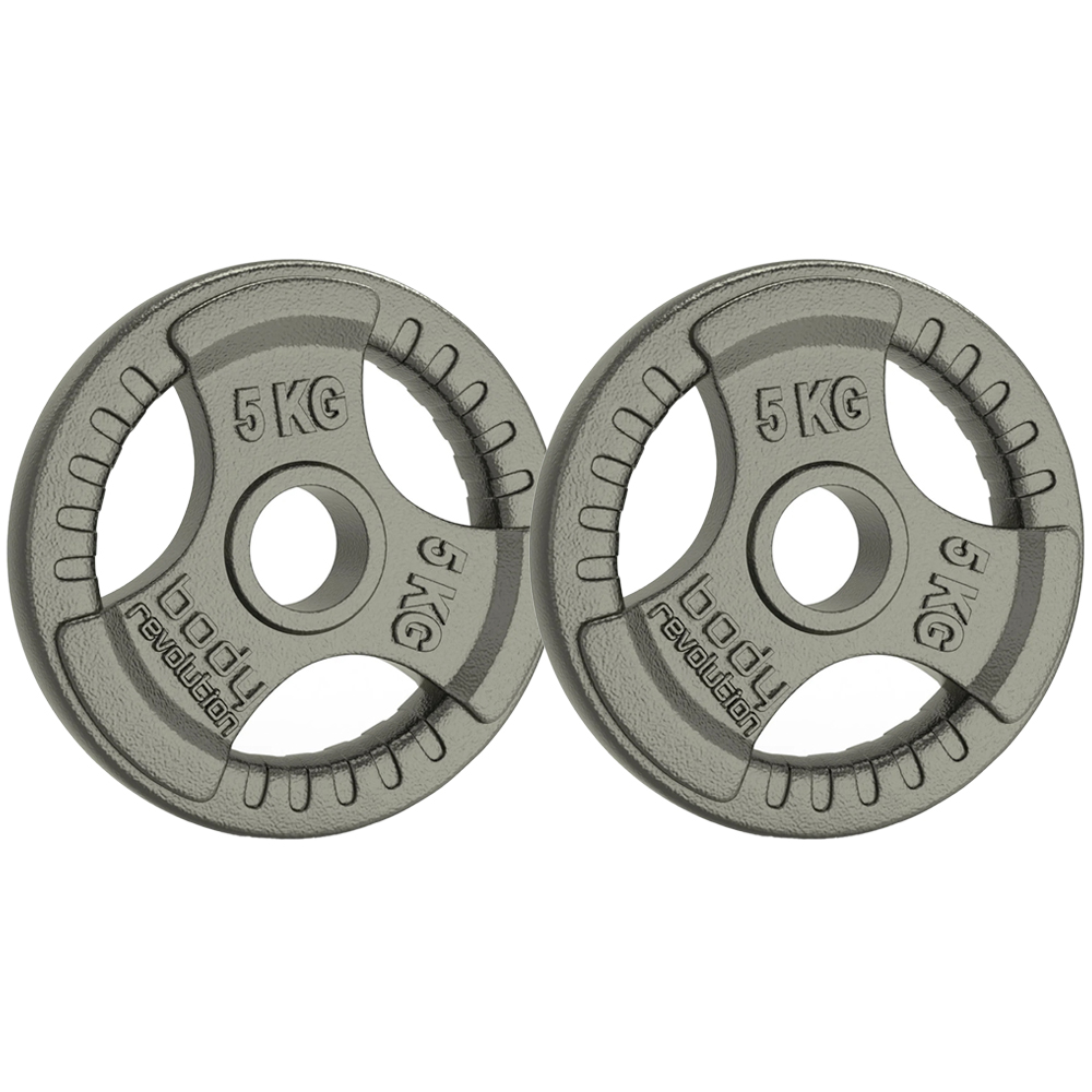Olympic Tri Grip Cast Iron Weight Plates 5kg 2 Pack Image 1