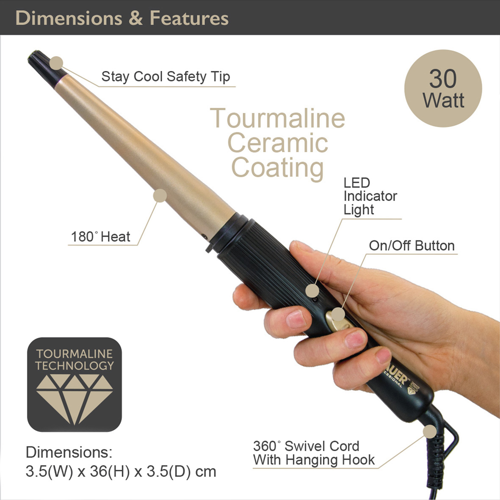 Bauer Tourmaline Coated Curling Wand Image 8