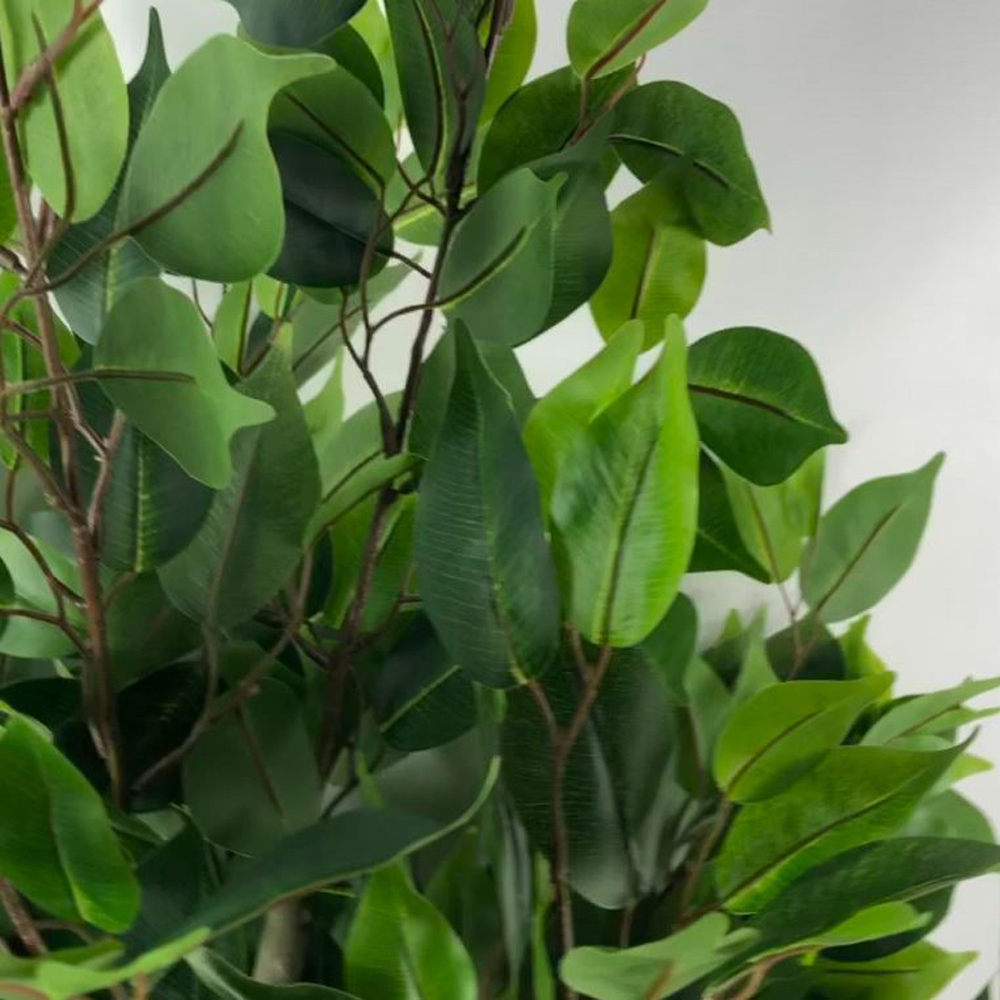 Leaf Evergreen Twist Ficus Artificial Plant in Gold Planter 110cm Image 6
