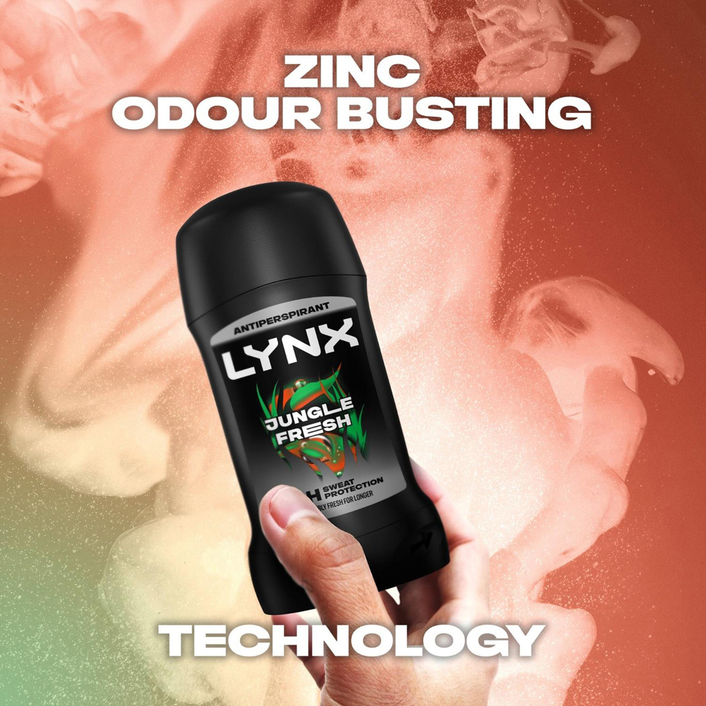 Lynx Jungle Fresh 48H Odour Protection Anti-Perspirant Deodorant Stick 50ml 3 Pack Image 4
