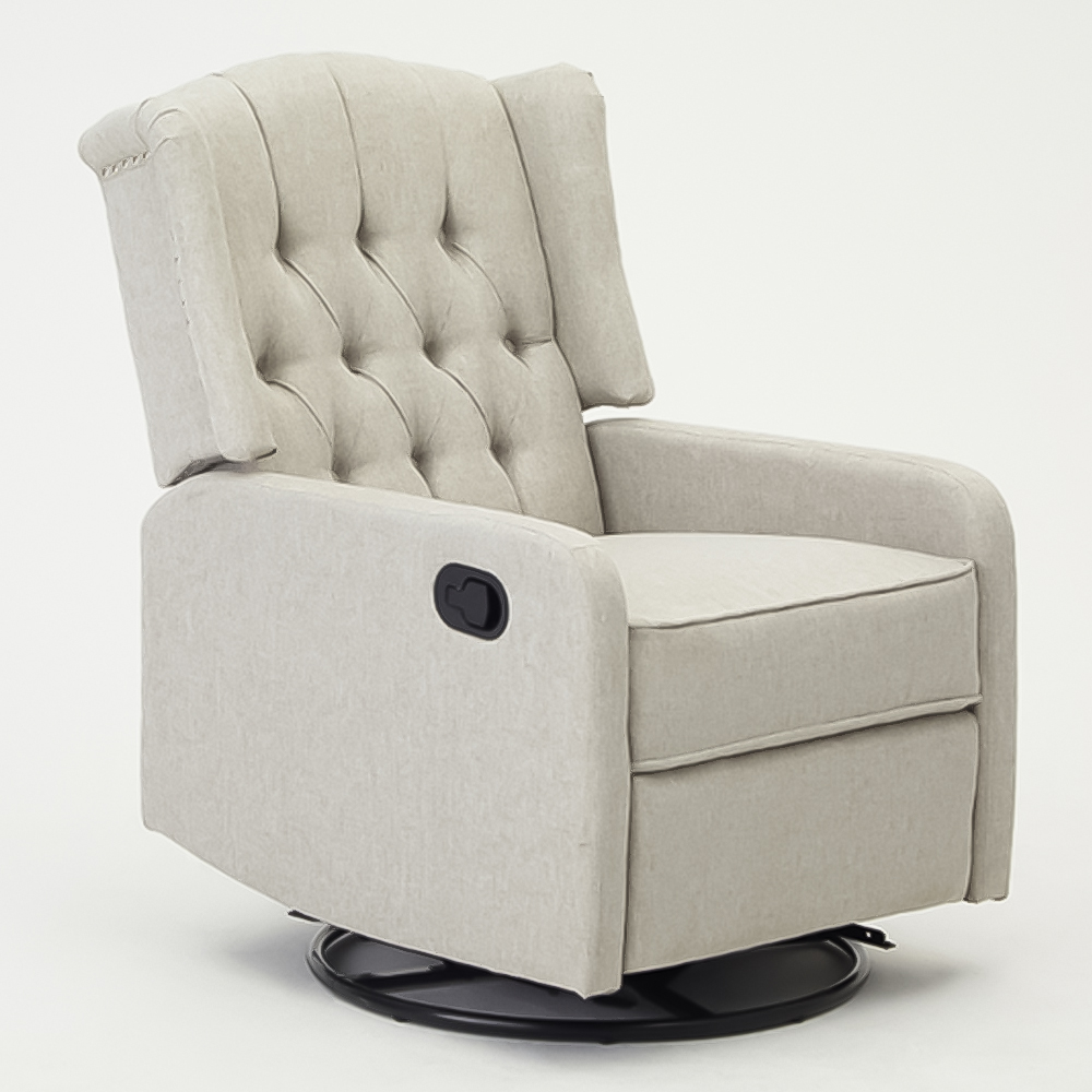 Home Detail Charles Grey Swivel Manual Recliner Chair Image 2