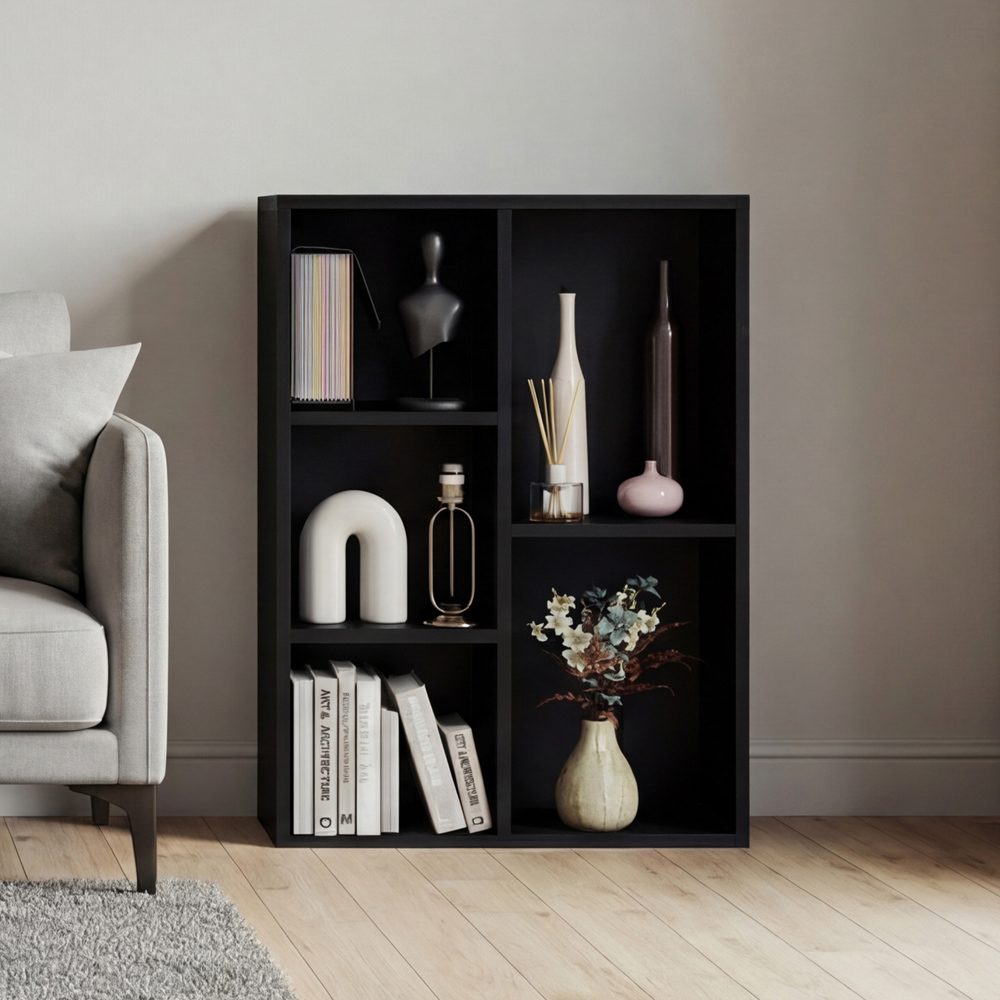 VIDA DESIGNS 5 Shelf Black Cube Storage Unit Image 3