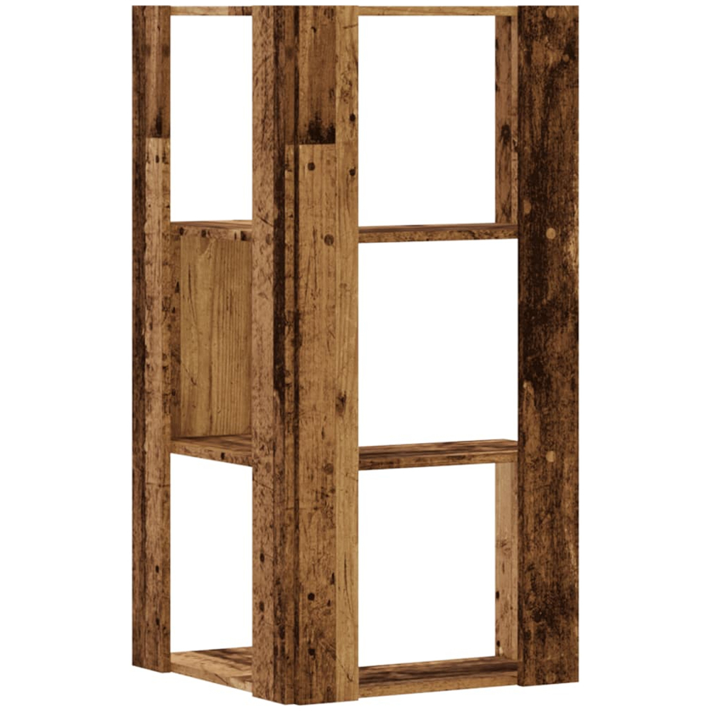 vidaXL 3 Shelf Brown Old Wood Corner Bookcase Image 5