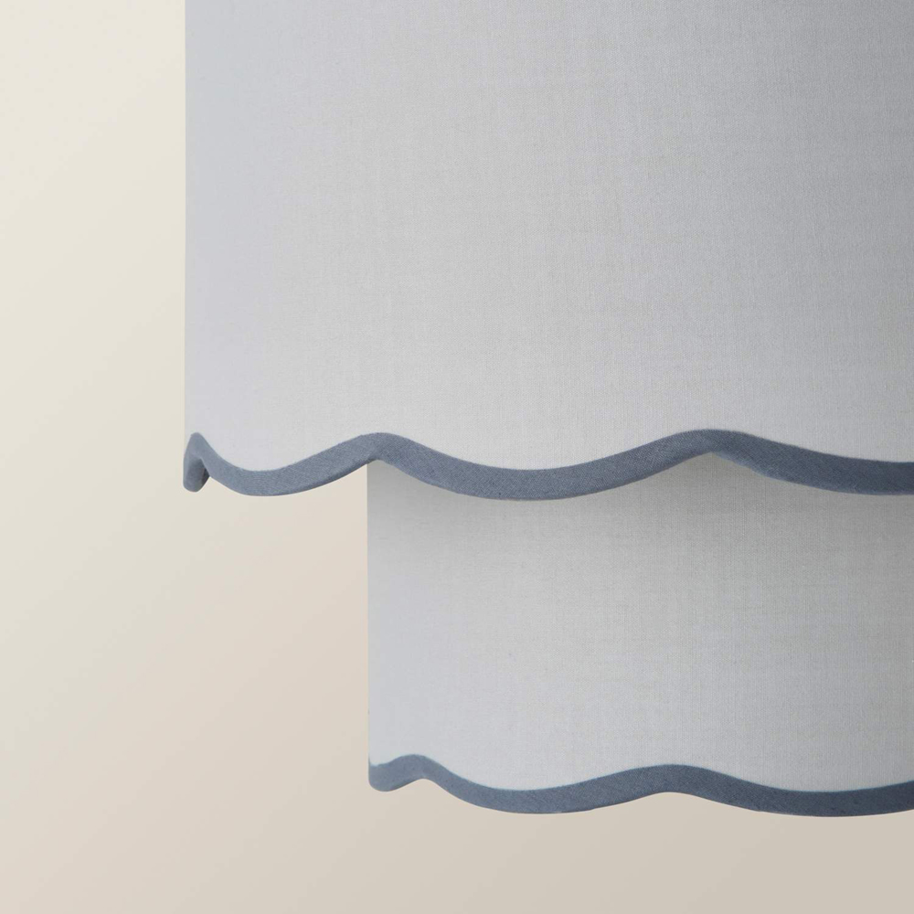 ValueLights Sloane 2 Tier Grey Colour Clash Scalloped Shade Image 3